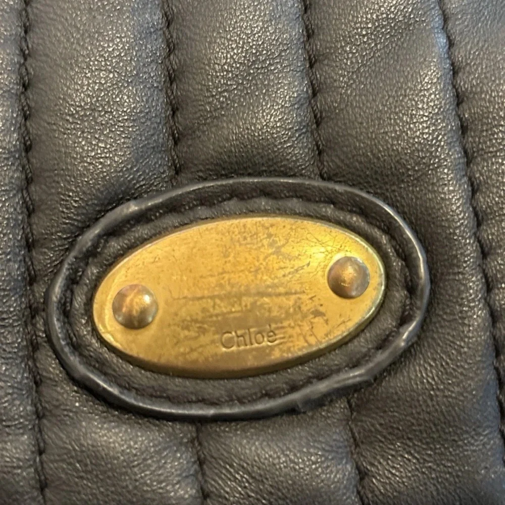 VTG Chloe Brown Quilted Leather Shoulder Bag